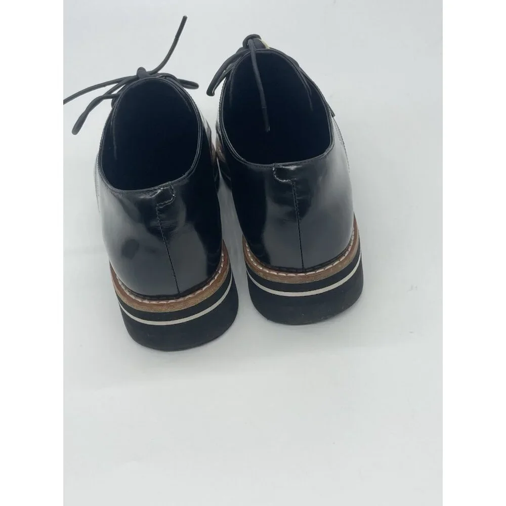 Vince Alanis Black Patent Leather Pointed Toe Oxford‎ Loafers  Sz 7/37 Shoes